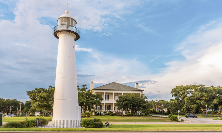 lighthouse in front of the villa