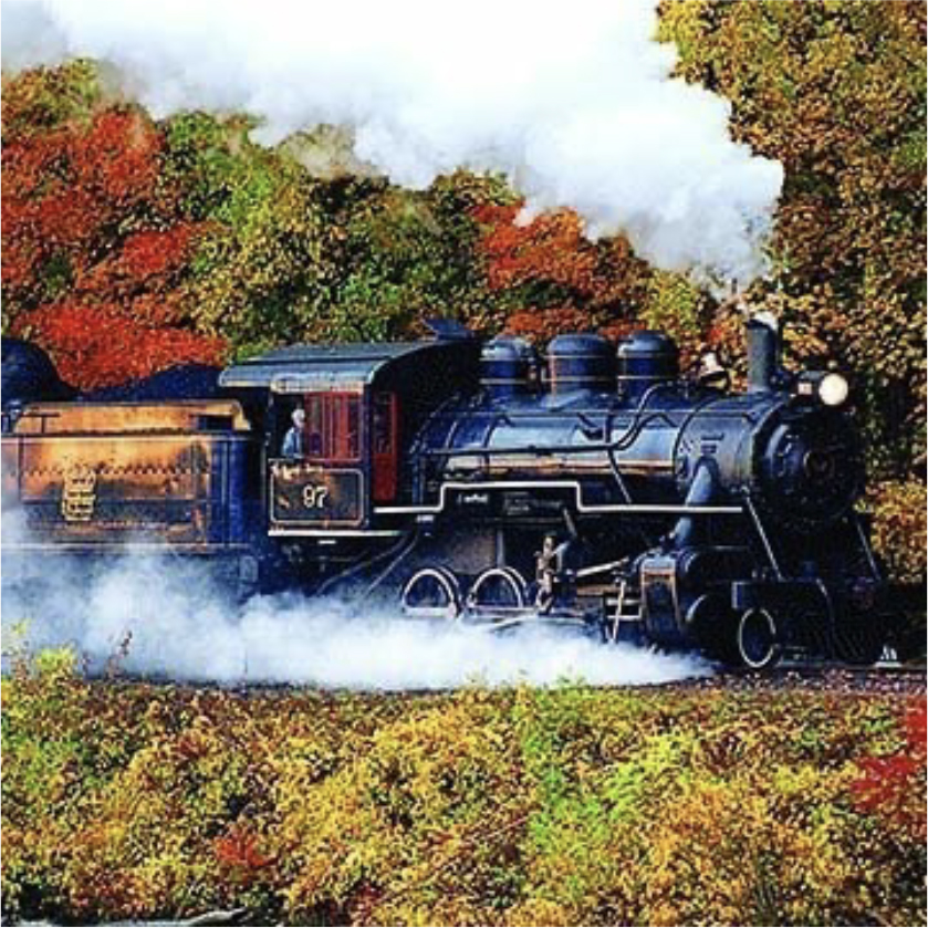 a black steam train