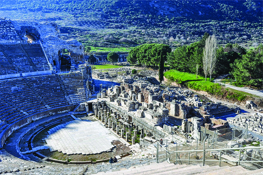 the view on ruins of St Paul