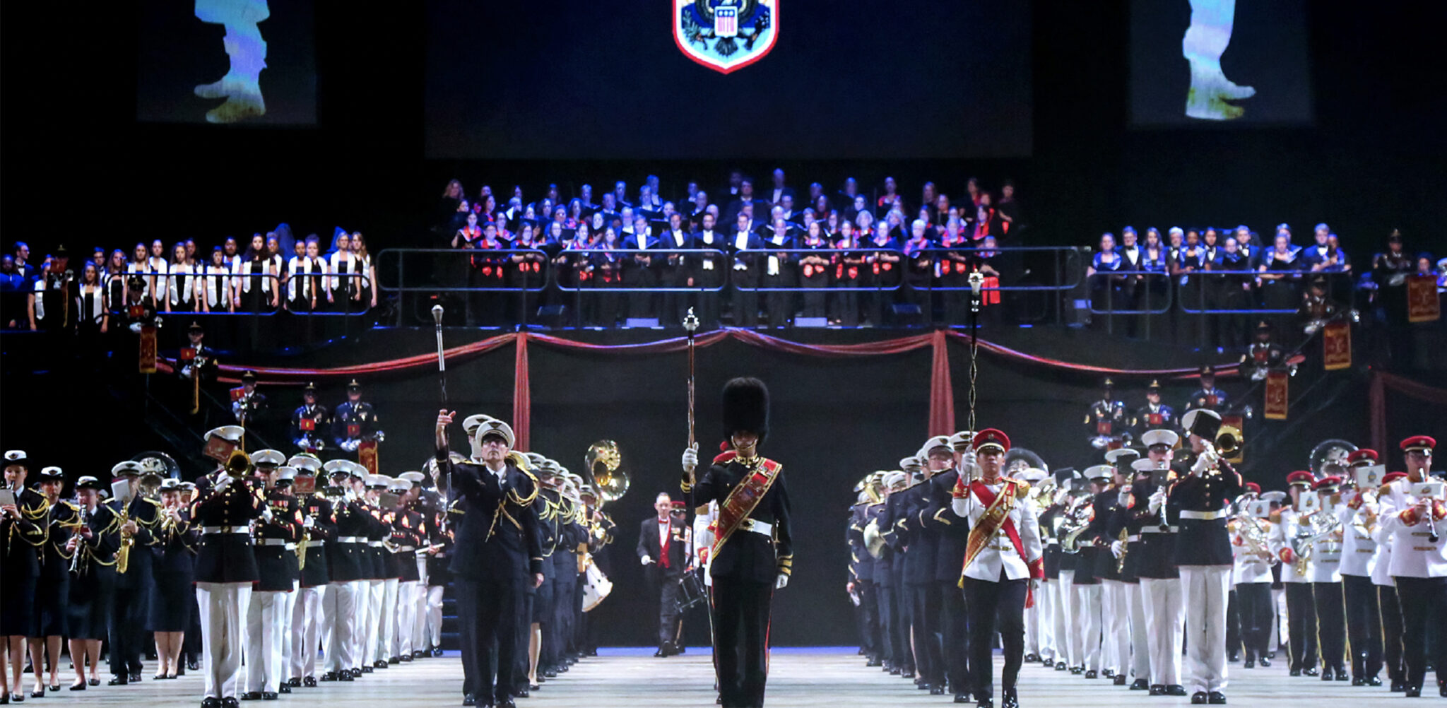 a military orchestra performing