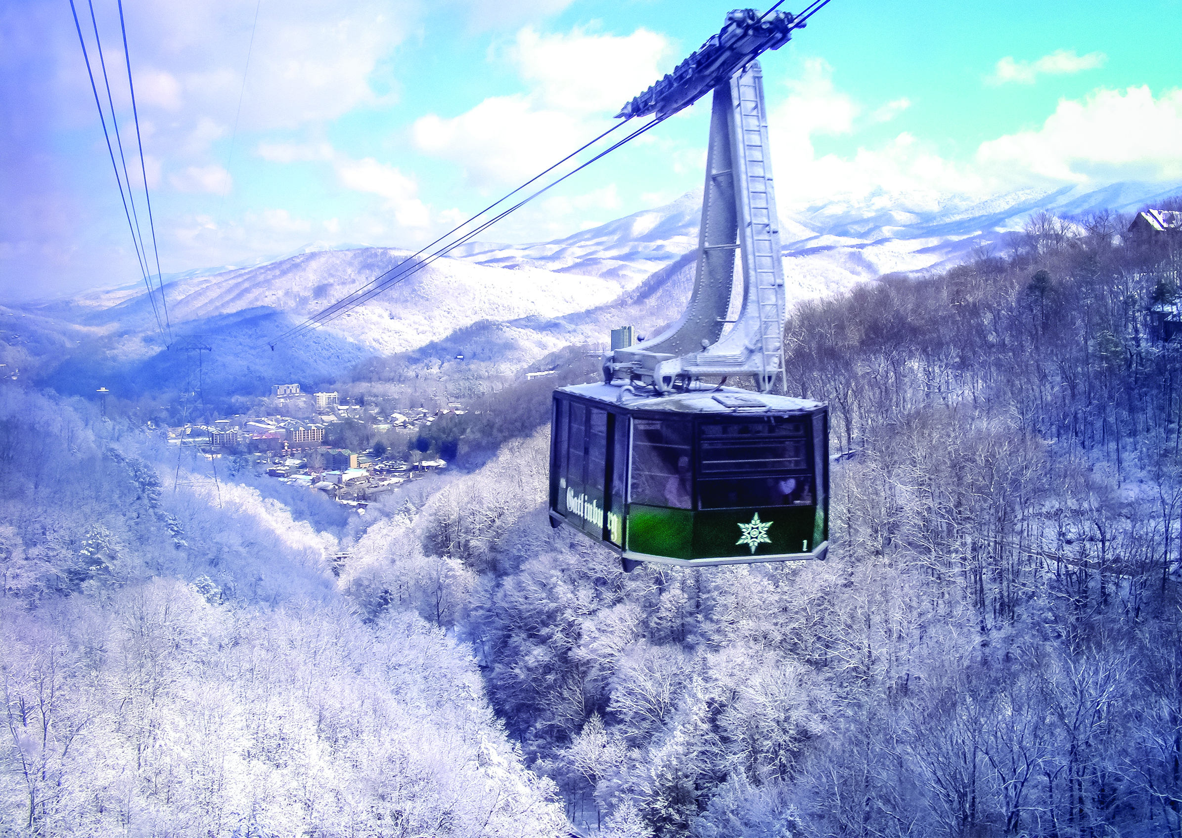 ober mountain air gondola in winter