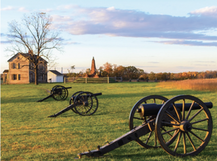 three canons in the field