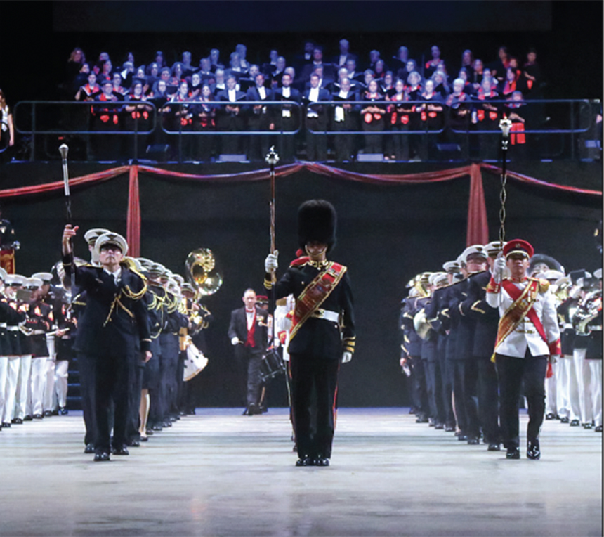 a military orchestra performing